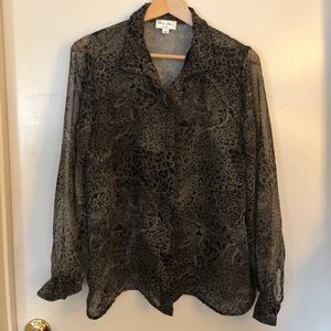 Animal print chiffon top